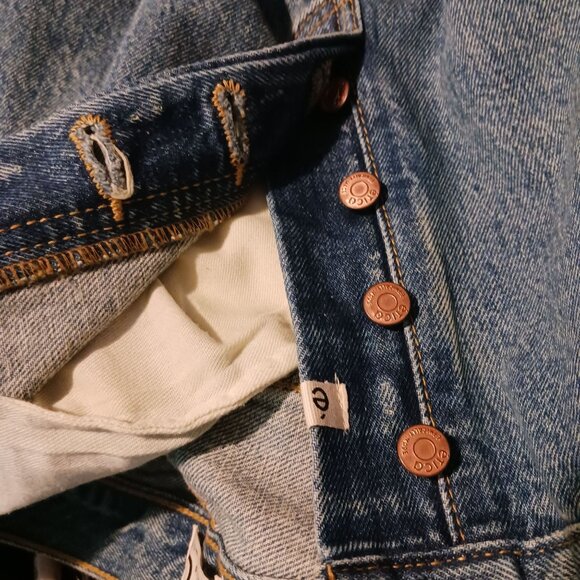 NEW Etica Denim Cassel Ultra High Barrel Leg Jeans Bluestone Size 30 Cropped - Picture 14 of 15